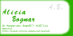 alicia bognar business card